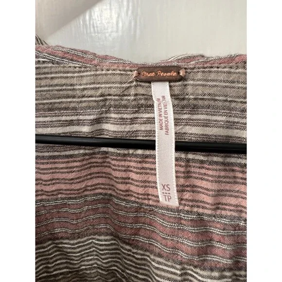 Free People Women's Oversized High Tide Shirt Pink Sands Stripe Size XS - Picture 5 of 9
